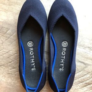 Navy Rothys Flats Size 7